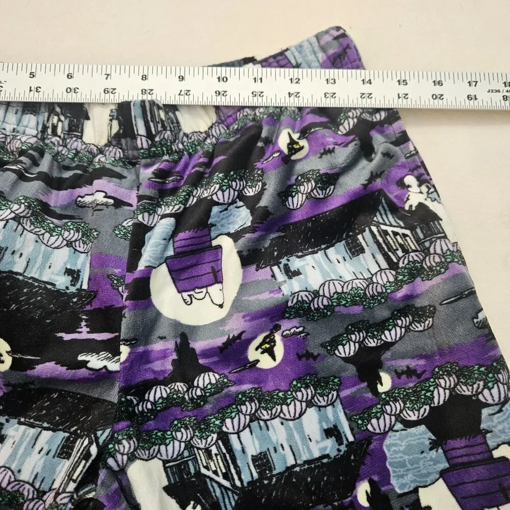 Snoopy‎ Halloween Pajama Pants Black Size Medium Peanuts NO DRAWSTRING